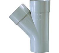 Culotte PVC gris 45 degrés - Diamètre 100 mm - Double emboîture - Girpi