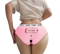 Culotte rigolote Femme Humour Please Charge Culottes Invisible Taille Haute Souples Slip sans Couture Microfibre Stretch Push up Ultra Confortable sous Vetements feminins Shorty Hipster Respirant