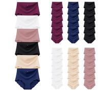 Culotte sans Couture Femme Lot de 6 Invisible Slip sous-Vêtements Sexy Extensible Confortables Coton Taille Haute Slips Elasticité sous-Vêtements Multiple S-XL