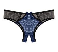 Culotte Sexy Femme éRotique Ouverte Entrejambe Sous Vetements Feminins Sexy Dentelle Transprente Lingerie Sexy Femme Coquine Hot Pute Slip Femme Sexy ChiC Ouvert Strings Et Tangas (Blue, One Size)