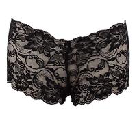 Culotte sexy pour femme - Avec dentelle - Confortable - String - Culotte douce - Sous-vêtements érotiques - Lingerie sexy pour femme - Transparent - Respirant - Détail découpé, Noir , XL