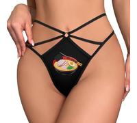Culotte Sexy pour Femme avec œufs de Ramen Japonais, String en T, Coupe en Maille, sous-vêtement à lanières