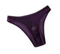 Culotte sexy pour homme - String sexy avec trou pour pénis - Léger et respirant - Sexy - Taille basse, lilas, taille unique