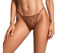 Culotte String en Dentelle Transparente avec Motif cœur en résille, sous-vêtements Confortables Harmonie pour Tes Mouvements