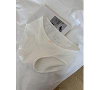 Culotte taille basse avec bord en dentelle pour femme pur style désir tissu polyester longueur régulière usage quotidien (XL blanc)