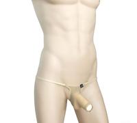 Culotte taille basse en soie glacée pour homme avec ouverture de poche et interprétation artistique nez d'éléphant (M kaki)