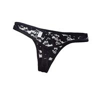 Culotte taille basse flatteuse transparente sexy pour femme - Culotte coquine en dentelle douce - String transparent - Tangas gainant - Respirant - Pour soulever les fesses, Noir , Taille unique