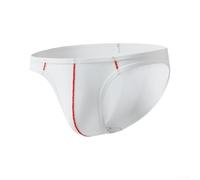 Culotte taille basse pour homme, slip transparent, tissu respirant (L blanc)