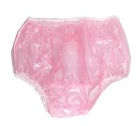 Culotte Taille Haute Anti-fuites en PVC Slip en Plastique À Enfiler Anti-fuites pour Incontinence avec Contrôle des Odeurs Lavable Et Réutilisable pour Adultes Et Seniors,M,Pink