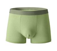 Culotte unie pour hommes Coton Graphène Antibactérien Boxer Personnalité Taille moyenne Sous-vêtements Ouvert Hommes, vert, XXL