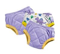 Culottes d'apprentissage Bambino Mio pour tout-petits, lot de 3, 2-3 ans, Dinosaure violet - réutilisables, lavables, pour l'apprentissage de la propreté - Fille et Garçon - Motif point de croix