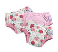 Culottes d'apprentissage Bambino Mio pour tout-petits, lot de 3, 2-3 ans, Fraises Roses Fantastiques - réutilisables, lavables - Fille et Garçon - Motif point de croix