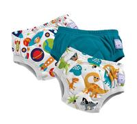 Culottes d'apprentissage Bambino Mio pour tout-petits, lot de 3, 3-4 ans, Dinosaures de l’Espace - Garçons - réutilisables, lavables - Fille et Garçon - Motif point de croix