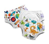 Culottes d'apprentissage Bambino Mio pour tout-petits, lot de 3, 3-4 ans, Dinosaures et Astronautes - Garçons - réutilisables, lavables - Fille et Garçon - Motif point de croix