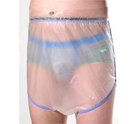 Culottes d'incontinence unisexes, couvre-couches for adultes, culottes en plastique lavables, sous-vêtements imperméables de douche réutilisables, pantalons de soins anti-fuites for paralysie(XL)