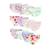 Culottes en Coton pour Petites Filles, sous-Vêtements Doux Respirants, Motifs Assortis Multicolores, 2-12 Ans, Lot de 12 Pièces
