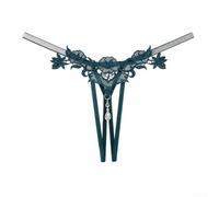 Culottes en dentelle avec perles, idéales pour le confort de jour et de nuit (vert foncé)