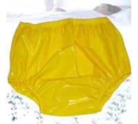 Culottes en Plastique pour Adulte Culottes Imperméables Silencieux Réutilisables Et Lavables Slip pour Incontinence Couvre-CouchesYellow,2XL