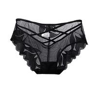 Culottes et Slips Femme Transparent- Culotte Dentelle Sexy-Culotte Invisible Broderie Creux Couleurs Pures sous Vêtements Slips de Mode Basique Classique Lace Lingerie Respirant