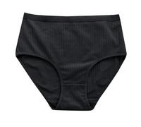 Culottes Femme Sous-vêtements Panties Culottes Femme Culottes Taille Haute Couleur Unie Doux Respirant Rayé Lifting Po Contrôle du Ventre Grande Taille, Noir , L