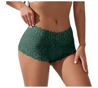 Culottes Femmes Coton Sous-vêtements Slip Lift Po-Lift, Encolure en Forme de Feuille, Sous-vêtements Respirant Grande Taille Graisse Chemin Sous-vêtements Jambes, Vert foncé., L