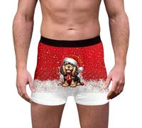 Culottes festives à imprimé Flocons de Neige et Rennes Douces Respirantes et Confortables idéales pour Les fêtes Coupe Confortable et Ceinture élastique (Watermelon Red XXXL)