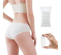 Culottes jetables pour femmes Bikini pour dames 100% coton Slips Culottes Sous-vêtements pour voyage hôtel spa hôpital séjours urgences, Blanc - 5 pièces, L