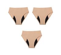 Culottes Menstruelles Absorbantes Et Anti-Fuites pour Femmes Sous-Vêtements De Protection Post-Partum Taille Mi-Haute Lot De 3 Abricot Taille L