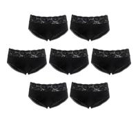 Culottes menstruelles en coton 4 couches anti-fuites, protections absorbantes taille haute for incontinence, douces for la peau(7pcs-black,L)