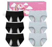 Culottes pour Adolescentes, 6 Paquets de sous-vêtements en Coton Doux, très élastiques, étanches et lavables, Confortables et aérés, Parfaits pour l'école et Les activités Quotidiennes