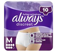 Culottes Pour Fuites Urinaires Always Discreet Femmes Plus, M, x10 Culottes, Retiennent Les Fuites Et Les Odeurs, Confortables Et Presque Imperceptibles