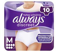 Culottes Pour Fuites Urinaires Always Discreet Femmes Plus, M, x10 Culottes, Retiennent Les Fuites Et Les Odeurs, Confortables Et Presque Imperceptibl