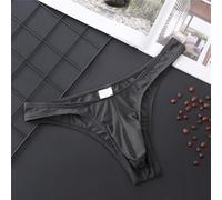 Culottes pour homme avec poche respirante ultra douce coupe profonde string bikini string sous-vêtements en nylon pour le confort et la vie quotidienne Noir Taille M (M Noir)