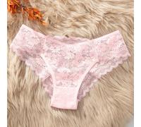 Culottes transparentes sexy avec bordure en dentelle sans couture (string), rose L,M,S,XSPlantesDentelle