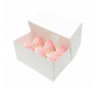 Culpitt Lot de 10 boîtes à cupcakes à 6 trous | Extra hautes | Boîtes à cupcakes profondes blanches pour transporter et présenter de délicieux muffins, gâteaux féériques, friandises
