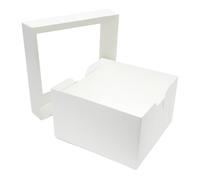 Culpitt Lot de 10 boîtes à gâteau de 25,5 cm avec couvercle à fenêtre transparente | Boîte à gâteau robuste de qualité alimentaire pour gâteaux de célébration et d'anniversaire - 25,4 x 25,4 x 15,2 cm