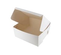 Culpitt Lot de 10 boîtes de boulangerie pliantes blanches de 17,8 x 17,8 cm pour gâteaux, biscuits, sandwichs, tranches de gâteau, pâtisseries, à emporter et savons, boîtes cadeaux