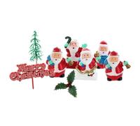 Culpitt Lot de 25 décorations de gâteaux Père Noël, houx, arbres et joyeux Noël | Qualité alimentaire, prêtes à l'emploi