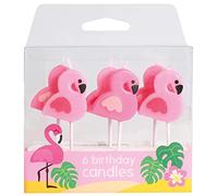 Culpitt Lot de 6 bougies assorties pour gâteaux, flamant rose