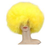 Culry Cosplay Party Perruque Rouge Vert Pupple Rose Bleu Blue Blanc Jaune Dance Afro Wigs Synthétique(Style 4)