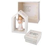 CULT at home Ange gardien porte-bonheur - Cadeau de courage dans une boîte cadeau - Tout le bonheur du monde - Petite figurine décorative ange dans le cadre de la maison - Hauteur : 8 cm - Bonne