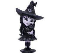Nemesis Now Cult Cuties Figurine de sorcière Hexara 15 cm, en résine, Noire, Figurine Mignonne de sorcière et félin, complément Parfait à la Collection Gothique, coulée dans la Meilleure résine,