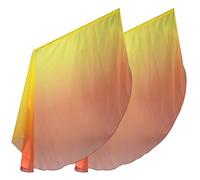 Culte Flags 2pcs 87x55in Semi-Cercle en Mousseline de Soie légère éloge de Danse Drapeau Danse Couleur dégradé Adoration pour la l'église Sports Meeting (Jaune à Rouge)