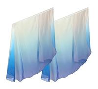 Culte Flags 2pcs 87x55in Semi-Cercle en Mousseline de Soie légère éloge de Danse Drapeau Danse Couleur dégradé Adoration pour la l'église Sports (Blanc à Bleu)