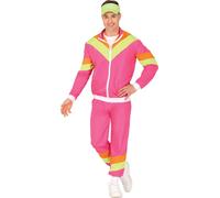 Cultissime 80Er Nouveauté Survêtement Rétro Fitness Rose Citron vert Orange Fête Psychédélique Vintage Costume Carnaval Jogging Mascarade Coloré Festival, Taille : 52 - 54 (L) Couleur : Multicolore