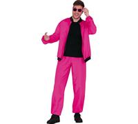 Cultissime jogging des années 80 Pink Fitness Retro Look Carnaval Costume, Taille : 48 - 50 (M) Couleur : Rose