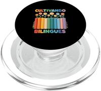 Cultivando Bilingues Livres Et Fleurs Espagnol Bilingue PopSockets PopGrip pour MagSafe
