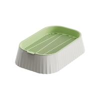 Cultivateur de blé pour chat - ABS compact, 19 x 12,5 x 5 cm, antidérapant, plateau à germes avec design à deux niveaux, alimentation pour chatons, aide à la boule de cheveux, cultivateur d'herbes