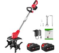 Cultivateur électrique, 21V, 550W, Avec 2XBattery