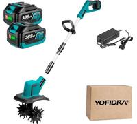 Cultivateur électrique, moteur brushless, design ergonomique, set de batteries 2x388VF